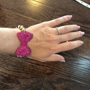 Pink Blingy Bow Bracelets